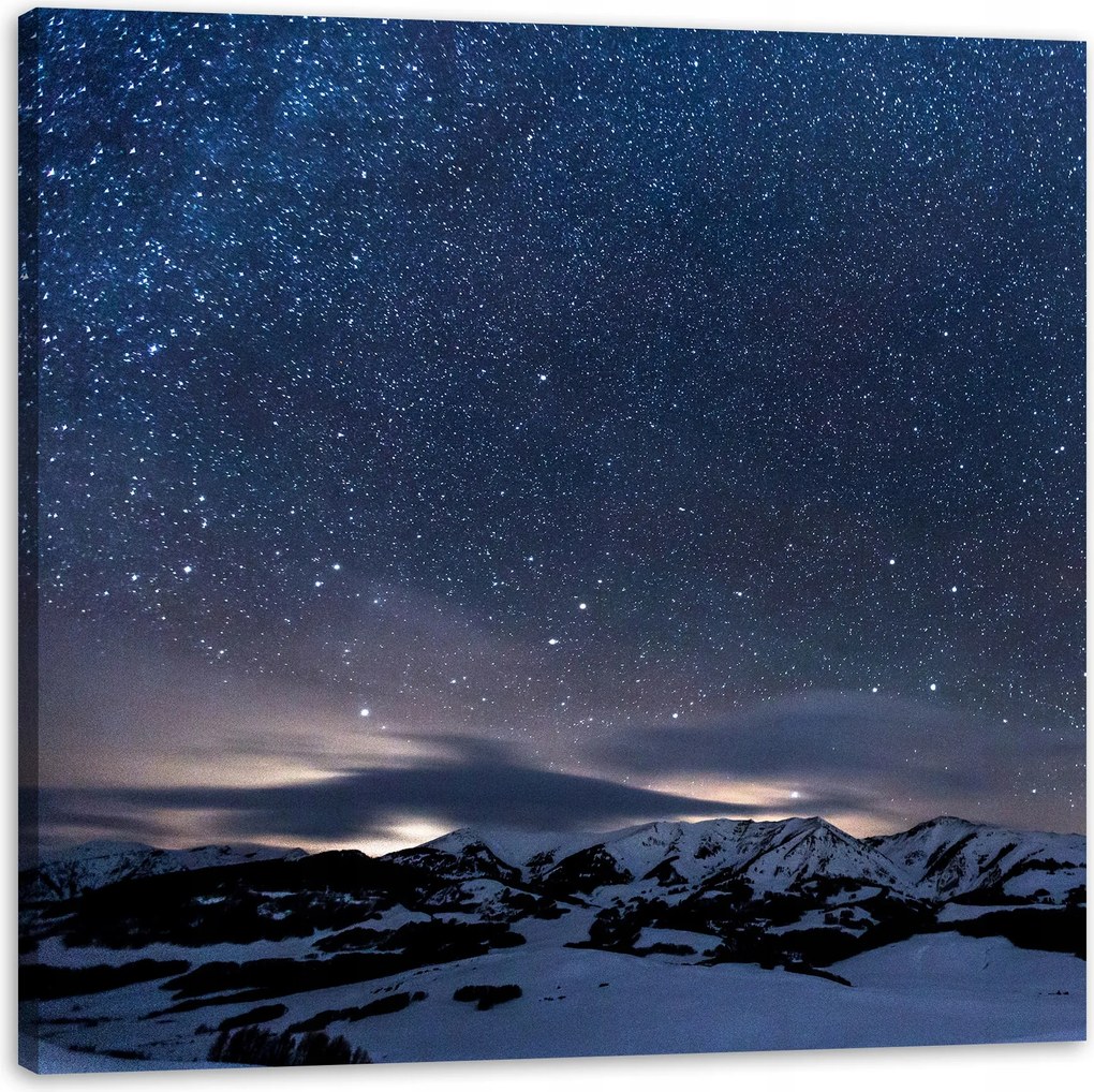 Vászonkép Kozmosz Természet Hegyek a hóban 50x50