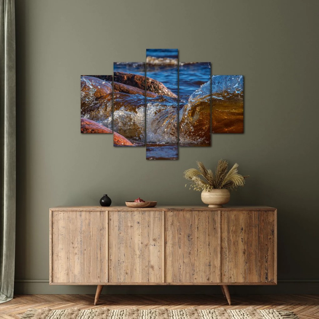 Részletes kép - víz a kövek között (150x105 cm)