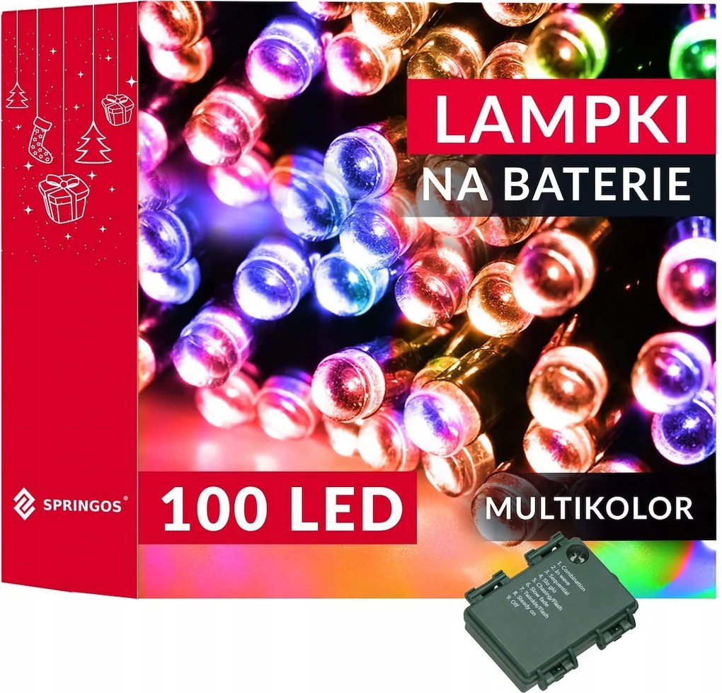 Karácsonyfa Lámpák 100 Led Kültéri Elemes Multi IP44 Karácsonyfa