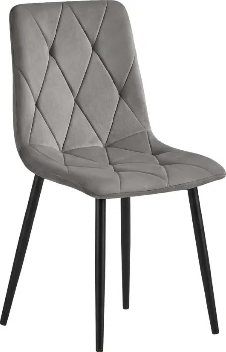 Ezüst szürke bársonyszék LIBRA fekete lábakkal