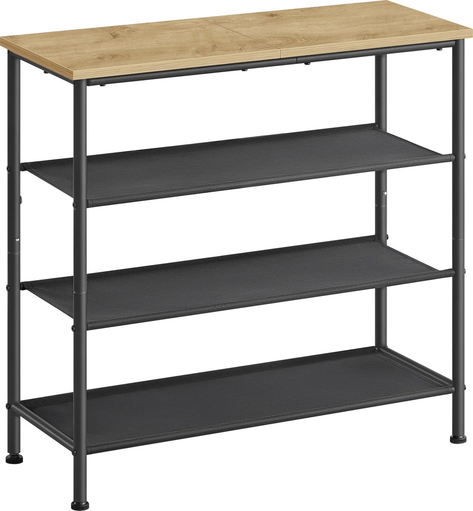 Cipősszekrény TAYLOR ARTISAN fekete vázzal 75x71 cm, 3 polccal