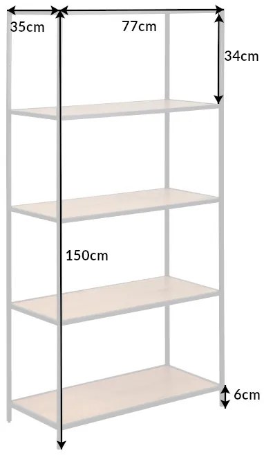 Design könyvespolc Maille 150 x 77 cm vad tölgy