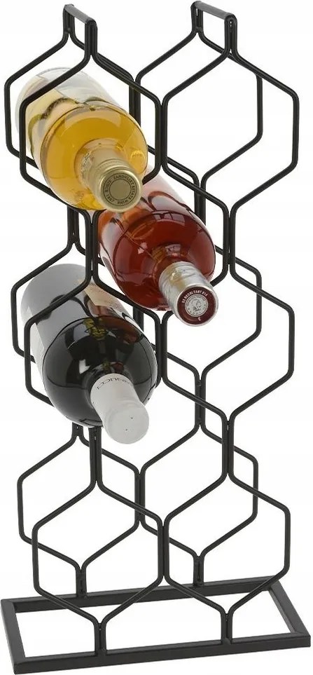 Állvány Fém fekete bor alkoholos könyvespolc szekrény borospolc 8 palack