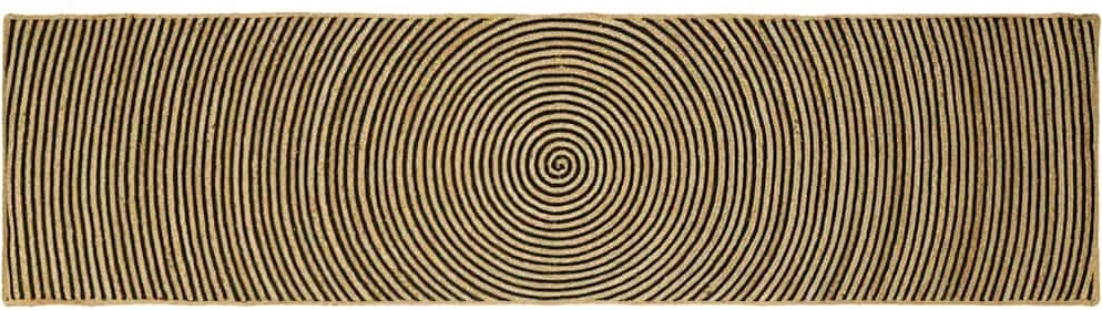 vidaXL Szőnyeg Természetes és fekete 80 x 300 cm Juta