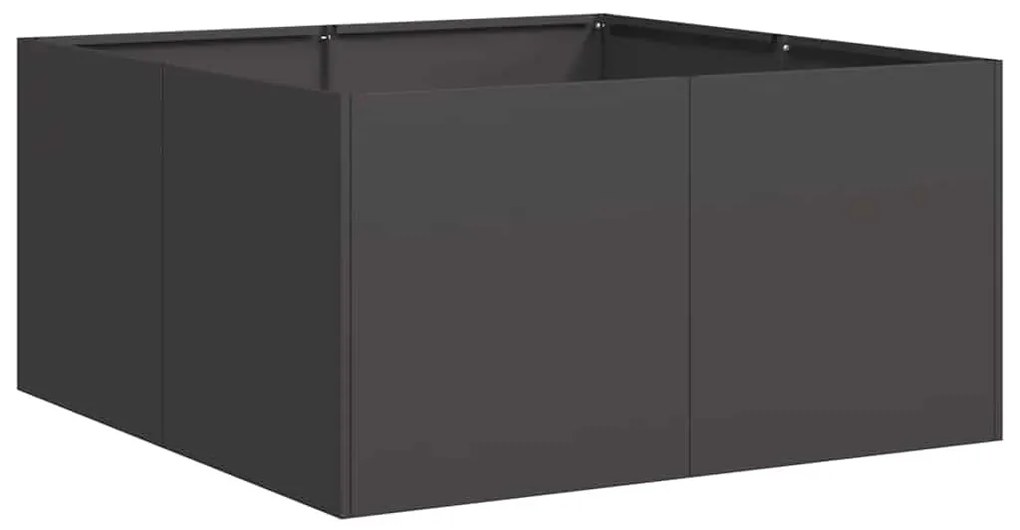 vidaXL fekete hidegen hengerelt acél növénytartó 80x80x40 cm