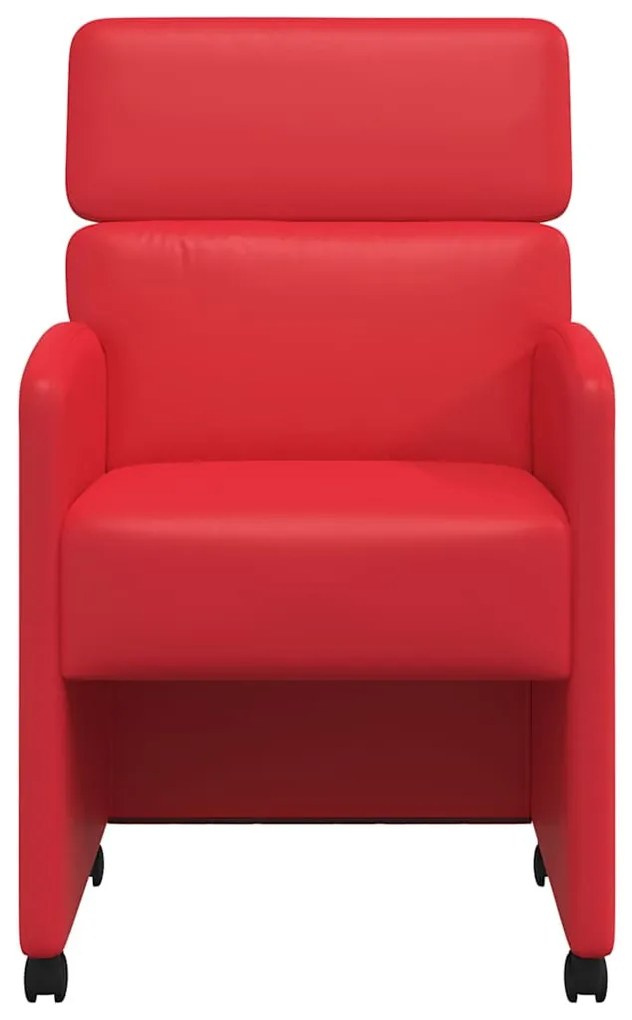 Kerekes Étkező Székek 2 pcs Piros 58 x 65 x 98 cm Műbőr