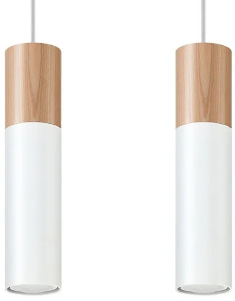 Sollux SL.0629 - Csillár zsinóron PABLO 2xGU10/40W/230V fehér