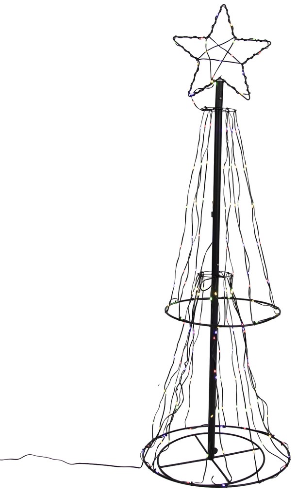 Karácsonyi állólámpa fekete fa 150 cm LED RGB-vel, időzítővel IP44 - Ugoku