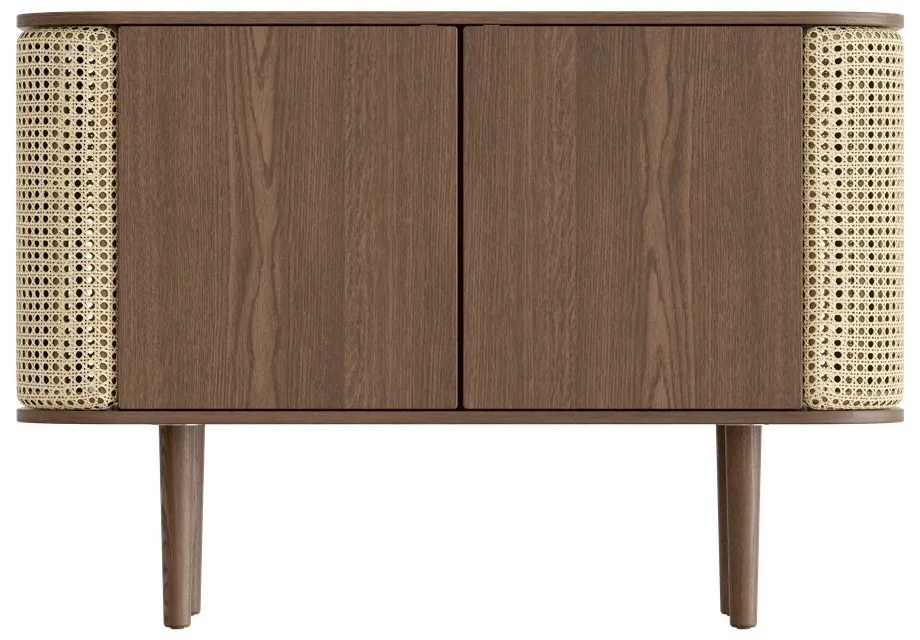 Barna-natúr színű alacsony komód tölgyfa dekorral 109x75 cm Treasures – UMAGE