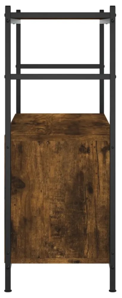füstös tölgy szerelt fa és vas könyvespolc 80 x 30 x 78,5 cm