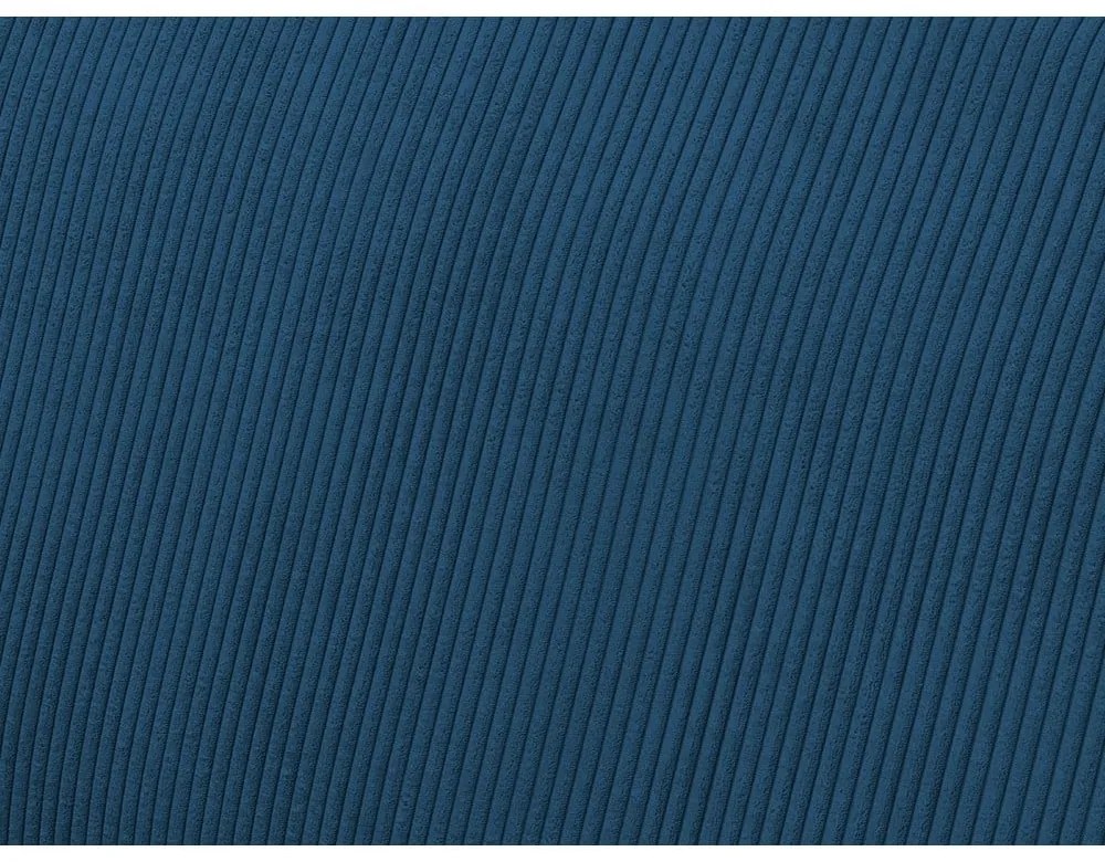 Kék kordbársony kinyitható-tárolóhelyes sarokkanapé Voltaire – Bobochic Paris