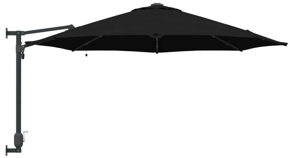 Fali rögzítésű kertiparaván LED-del Fekete 248 cm