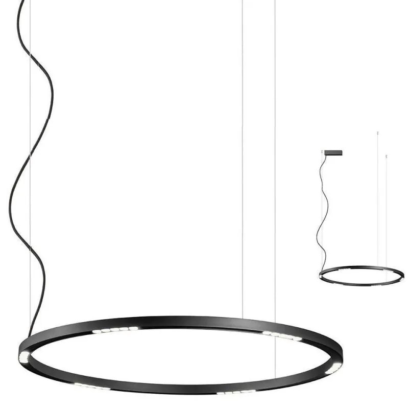 Redo 01-2207 - LED Csillár zsinóron UNION LED/50W/230V 3000K átm. 90 cm fekete