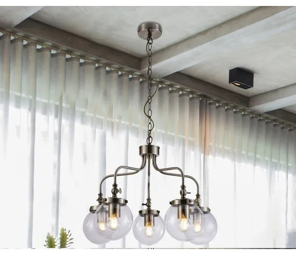 Csillár láncon BALLET 5xE27/40W/230V matt króm