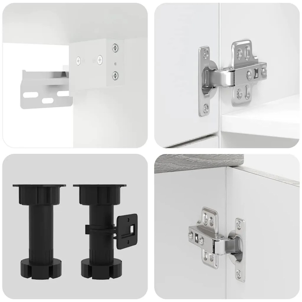 7 darabos konyhaszekrény szett Porto szürke sonoma műfa