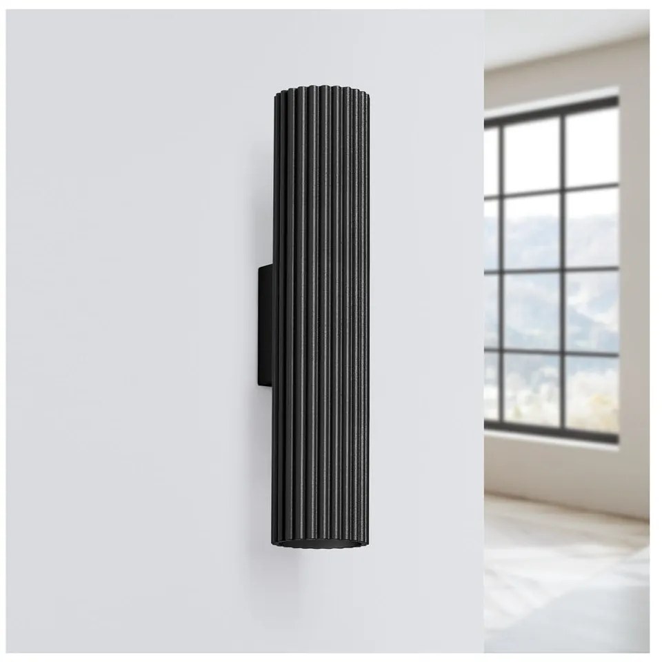 Fekete fali lámpa Gleam – Sollux