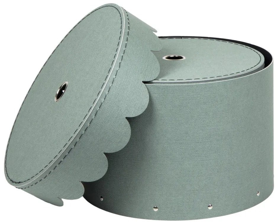 Mentazöld fedeles karton tárolódoboz szett 2 db-os ø 26x17,5 cm Wilma – Bigso Box of Sweden
