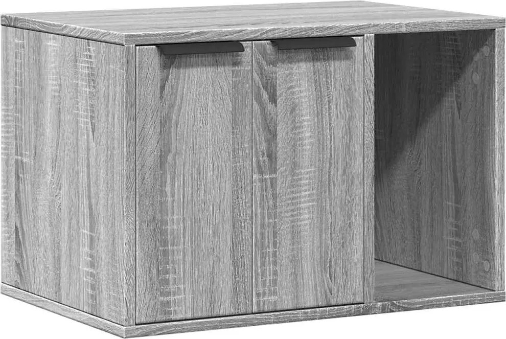 vidaXL szürke sonoma színű szerelt fa macskaalomdoboz 60 x 40 x 40 cm