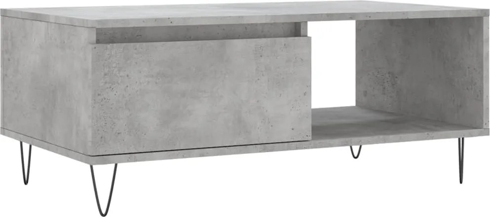 vidaXL betonszürke szerelt fa dohányzóasztal 90x50x36,5 cm