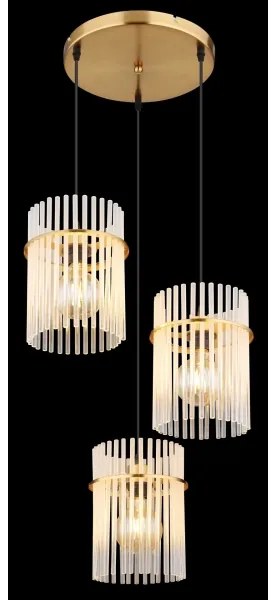 Globo 15698-3HRM - Csillár zsinóron GORLEY 3xE27/60W/230V átm. 47 cm arany