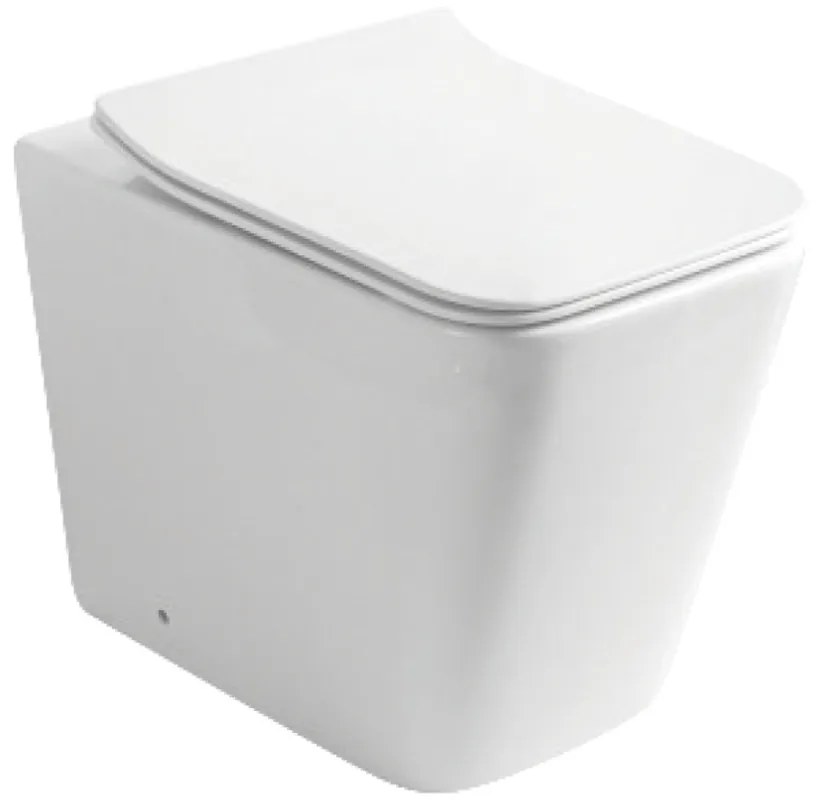 Eros ES QUADRO padlón álló WC - ülőkével komplett - perem nélküli öblítés - alsó / hátsó kifolyású