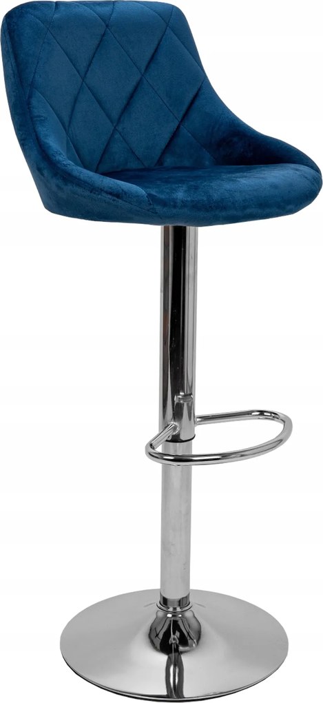 Hoker Bárszék Forgó Szék Állítható Kék Velúr