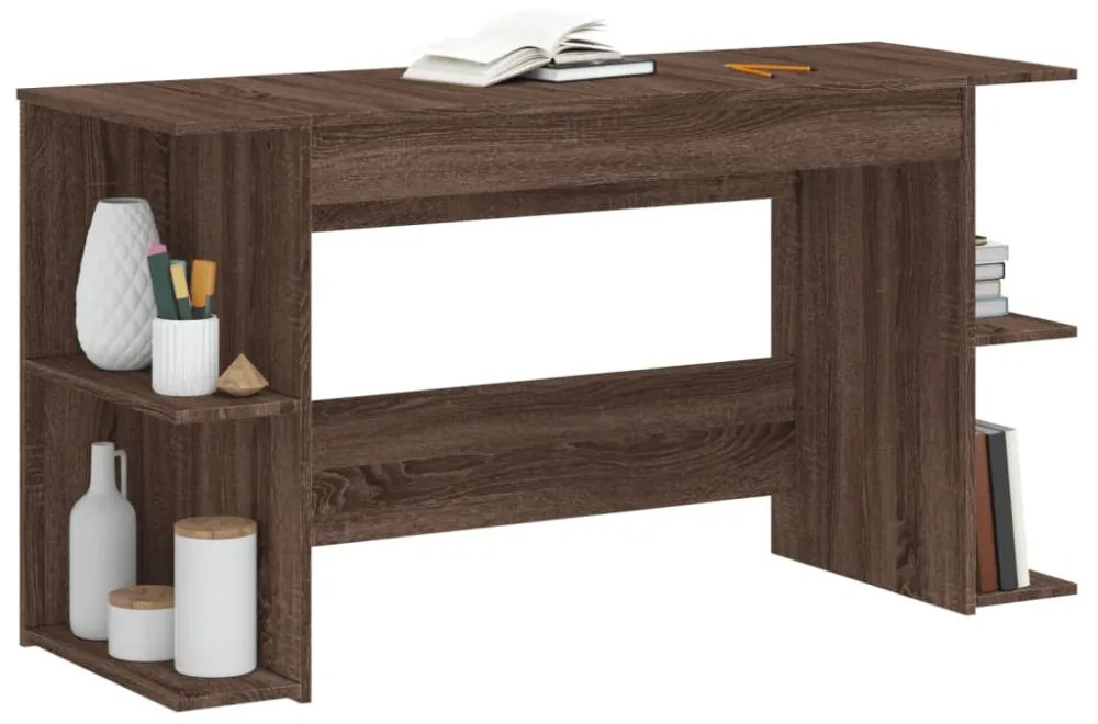 vidaXL barna tölgyszínű szerelt fa íróasztal 140 x 50 x 75 cm