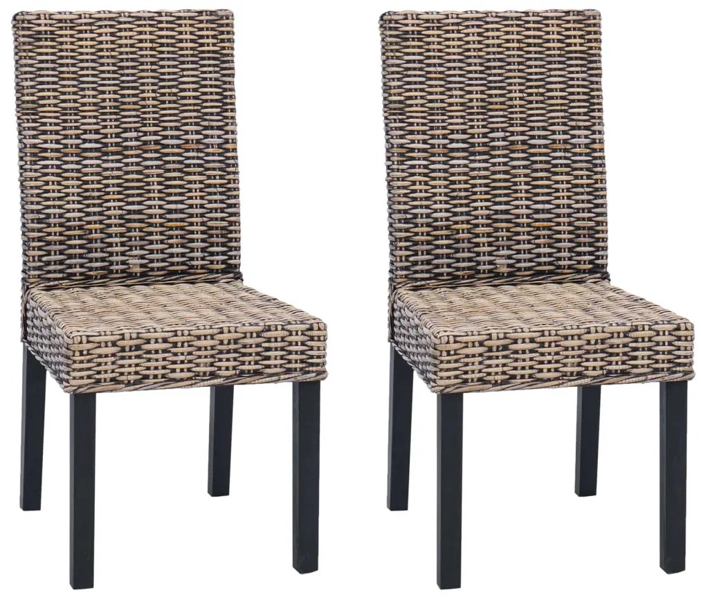 Étkezőszék 2 pcs Fekete Mosás 45 x 54 x 93 cm Tömör Mahagóni Fa