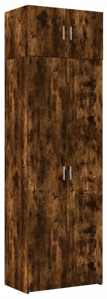 füstös tölgy színű szerelt fa tárolószekrény 70 x 42,5 x 225 cm