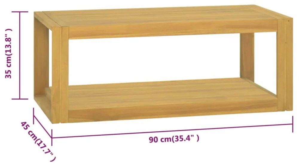 tömör tíkfa falra szerelhető fürdőszobaszekrény 90 x 45 x 35 cm