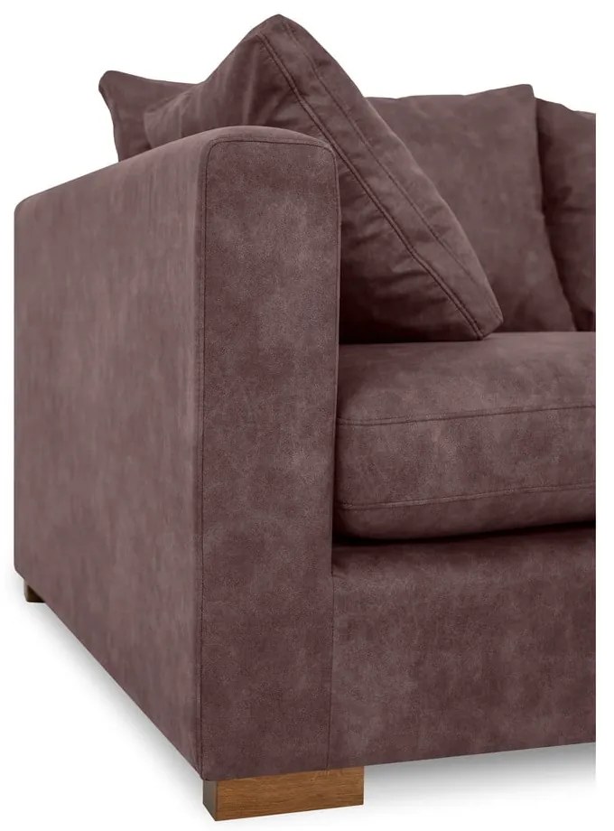 Sötétbarna bőrutánzat kanapé 225 cm Hamburg – Scandic