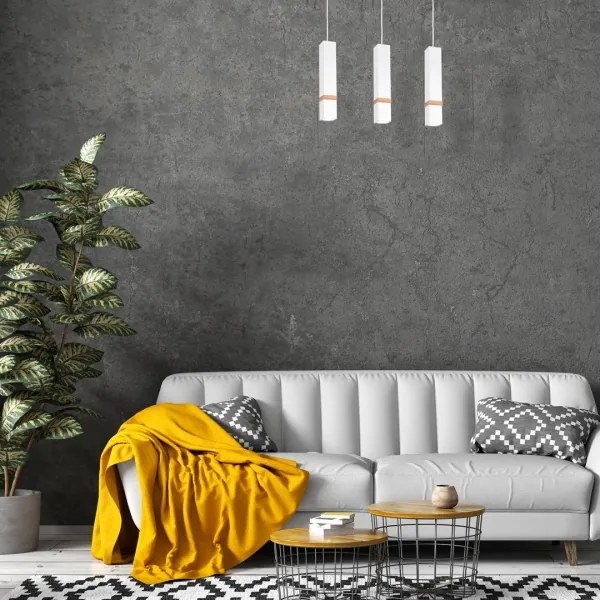 Csillár zsinóron VIDAR 3xGU10/25W/230V fehér