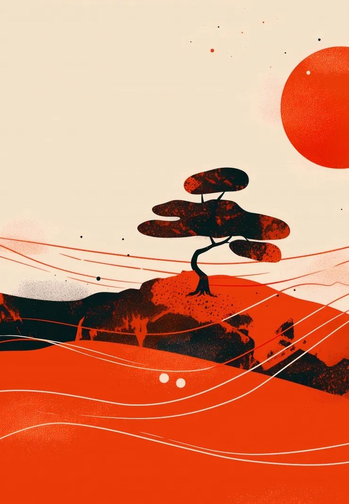 Poszter 68x98cm Piros sivatagi tájképek