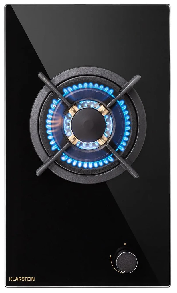 Klarstein Goldflame, gázfőzőlap, 1 wok tűzhely, üvegkerámia