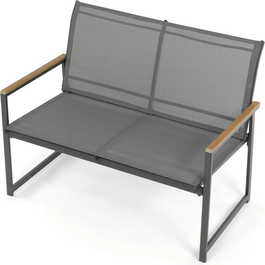 Kerti bútor garnitúra, hálós kivitel, szürke, AZS-S1212 GREY