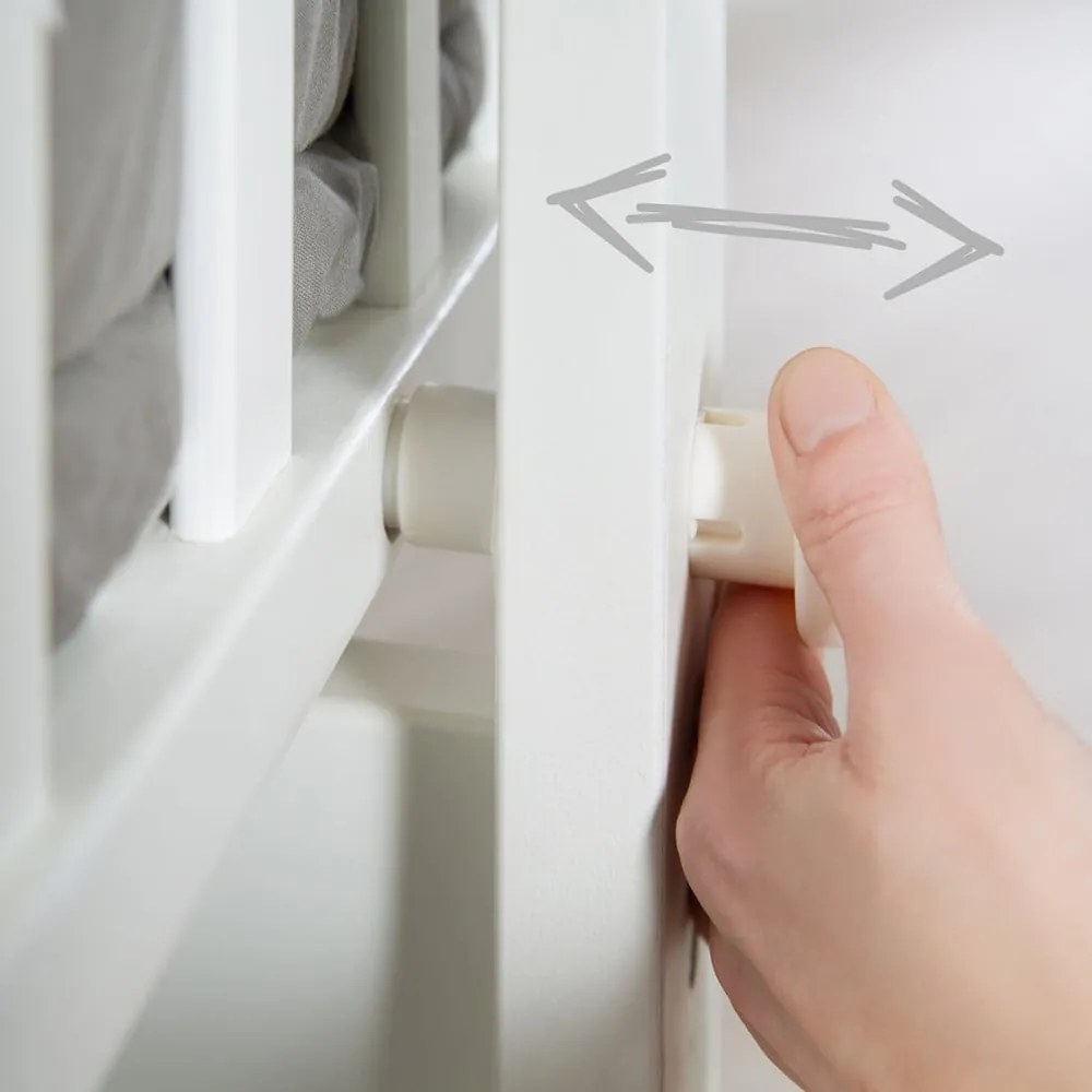 Fehér gurulós baldachinos bölcső 40x90 cm Adam &amp; Eule – Roba