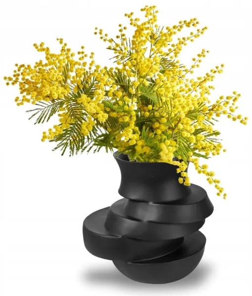 Váza 38x33x36 cm gyanta/matt fekete