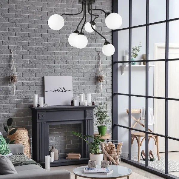 Felületre szerelhető csillár HOLLY 6xG9/5W/230V fekete