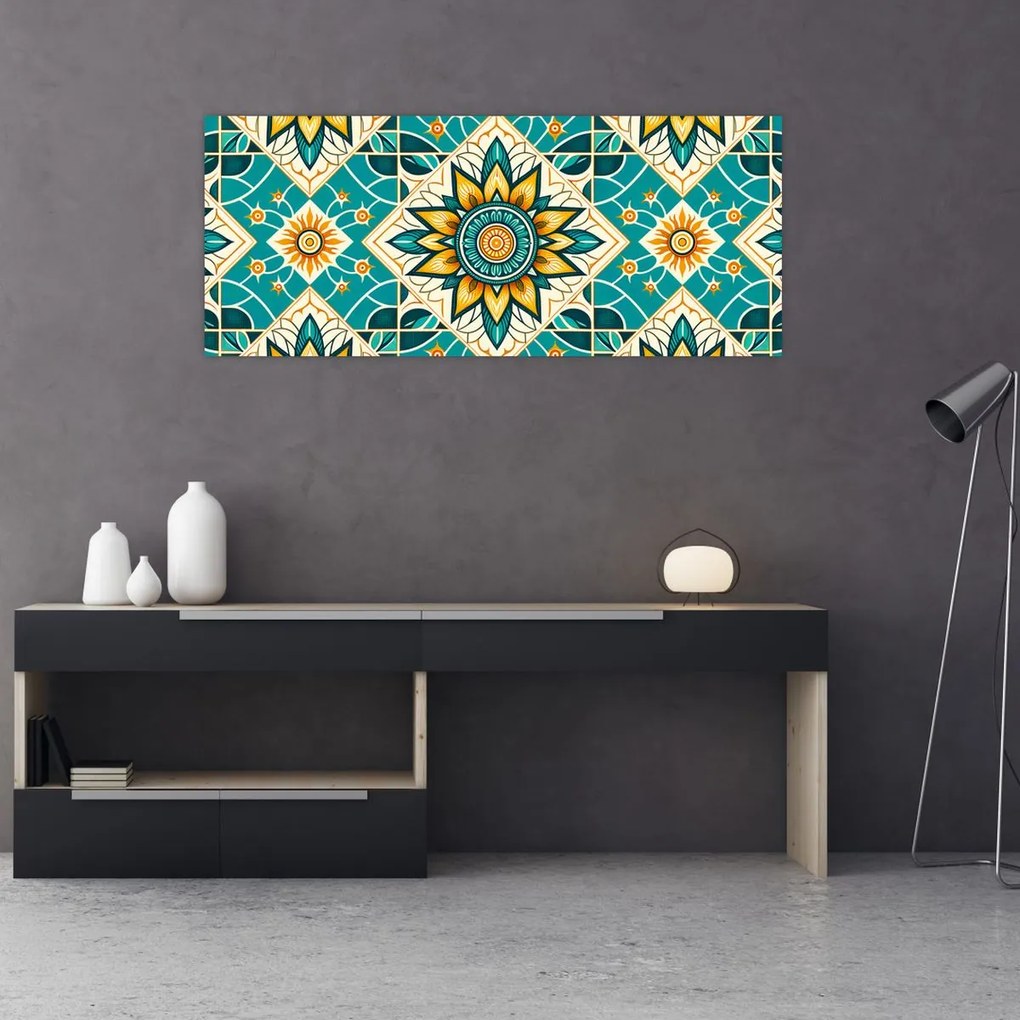 Kép - Türkiz minta (120x50 cm)