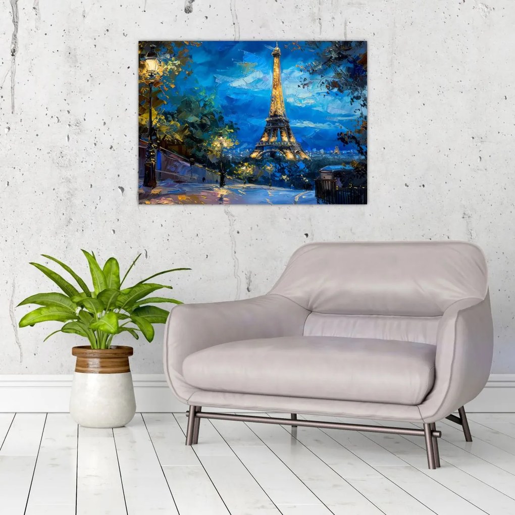 Kép - Olajfestmény az Eiffel-toronyról (70x50 cm)