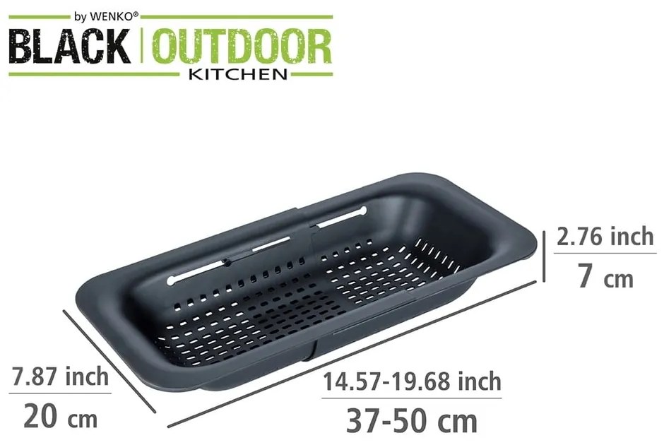 Black Outdoor Kitchen Sivo fekete bővíthető szűrőedény - Wenko