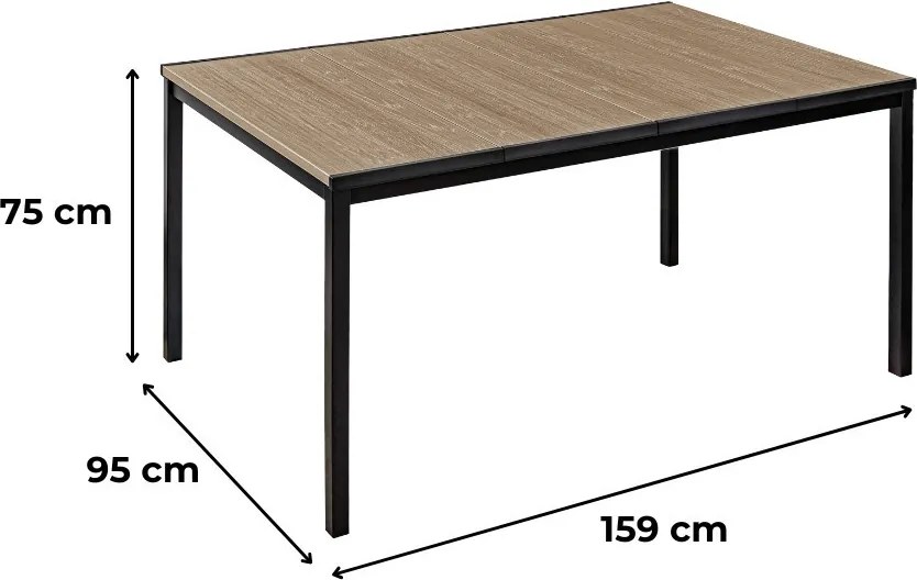 Rowen 4+1 kerti bútor garnitúra szett kőris-grafit