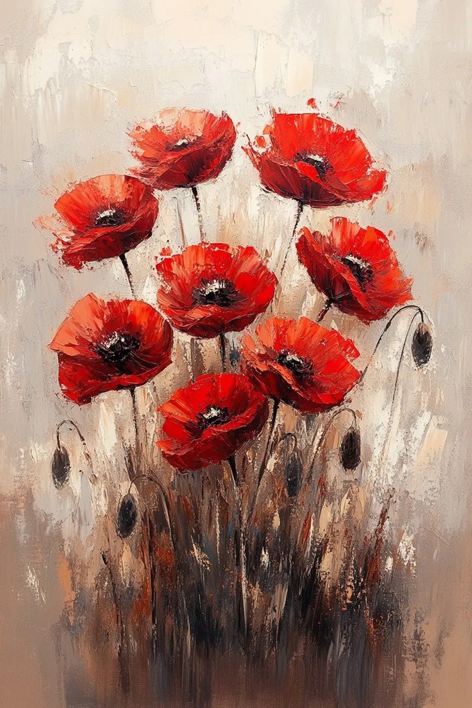 Vászonkép Canvas Természet Virágok Piros Pipacs Mező 40x60