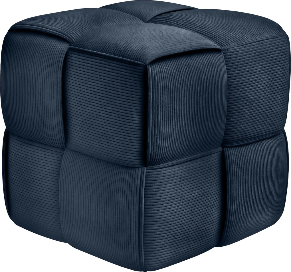 Lábtámasz puff Forinta Cord kordbársony, sötétkék