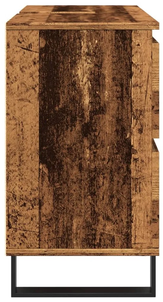 Antik fa színű szerelt fa mosdószekrény 80 x 33 x 60 cm