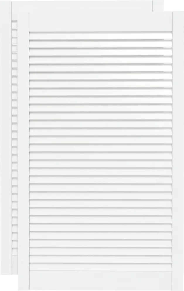 vidaXL 2 db fehér tömör fenyőfa lamellás szekrényajtó 99,3 x 59,4 cm