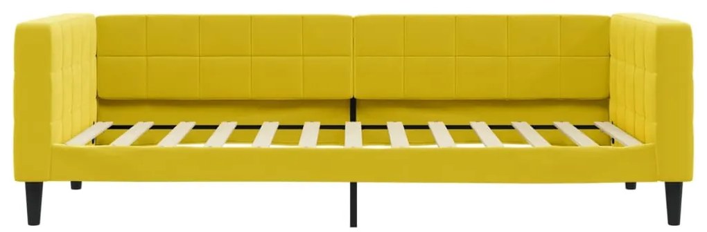 sárga bársony kanapéágy matraccal 100 x 200 cm