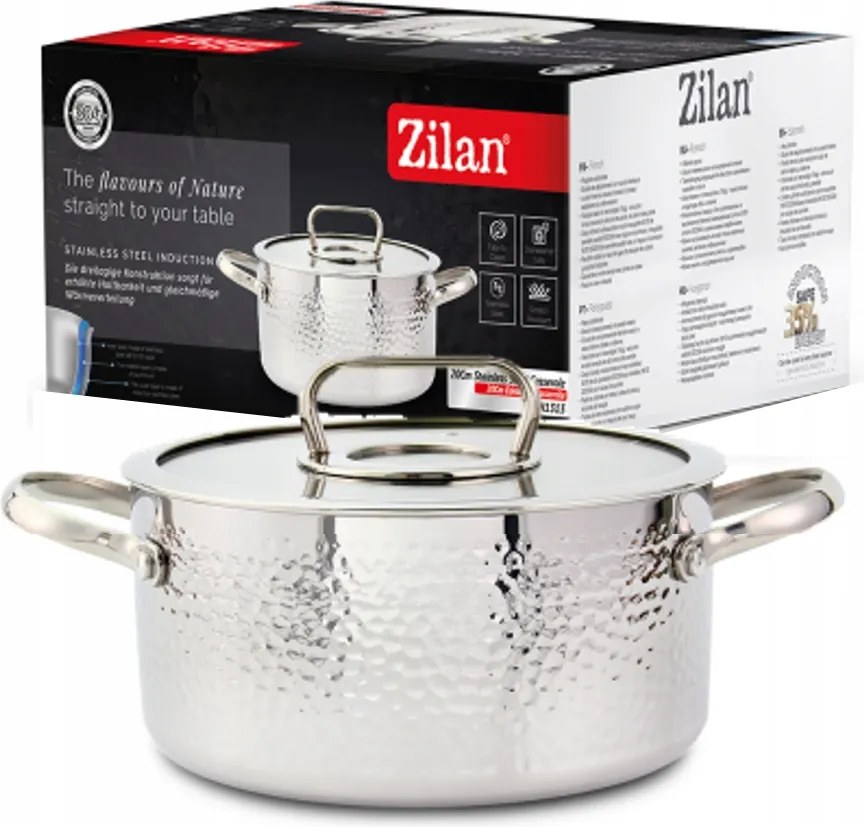 Fazék Rozsdamentes Acél 18/10 (SS304) Tripla Indukciós Prémium Gáz 20CM 2,5L