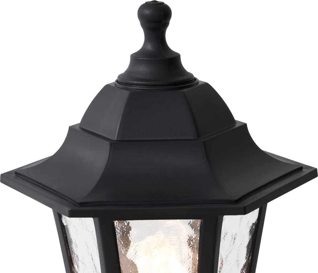 Klasszikus fekete kültéri oszlop 122 cm IP44 - New Haven Hammered