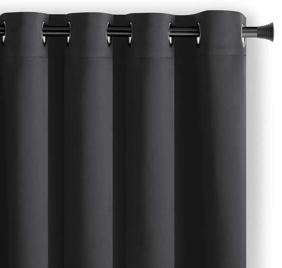 Fekete sötétítő függöny 140x245 cm Eyelets – Restilo